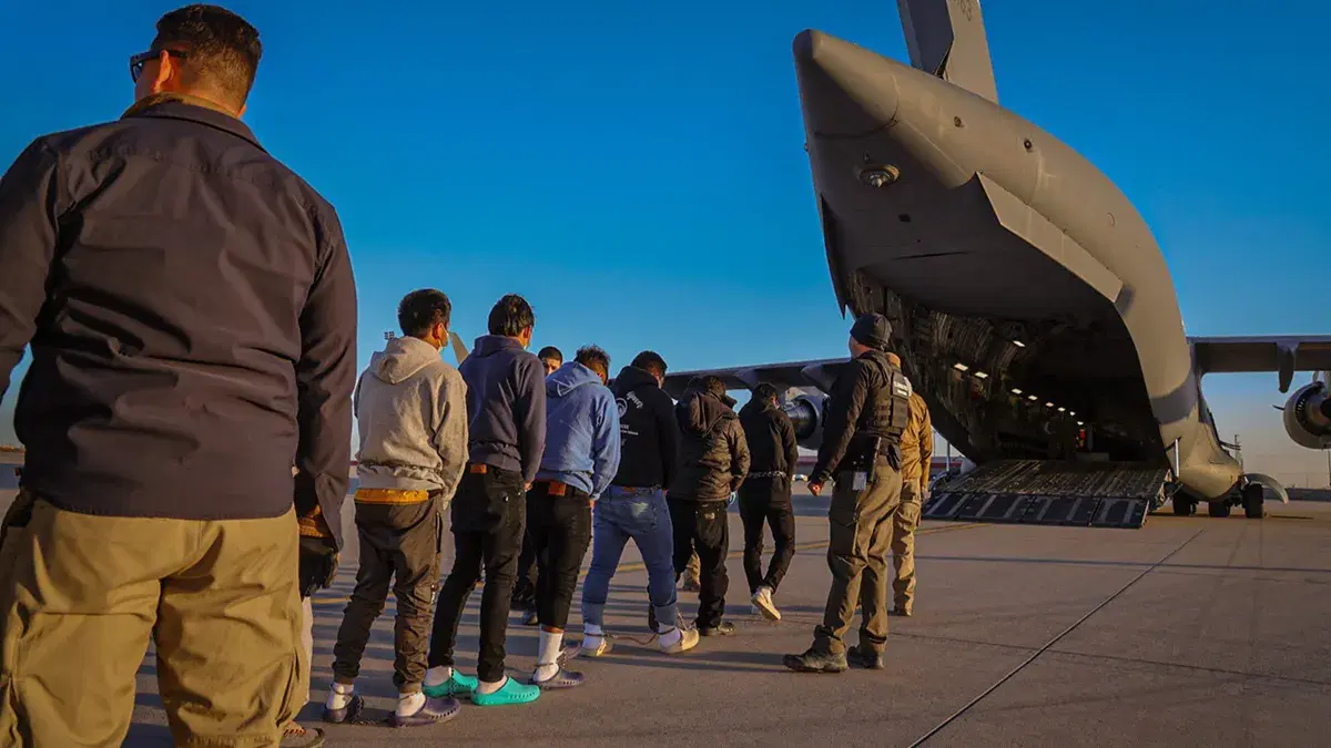 migrants onboarding flight image migrants descending from a US military plane after being deported from the US at the Guatemalan Air Force Base in Guatemala City on January 24, 2025. —Photo by AFP